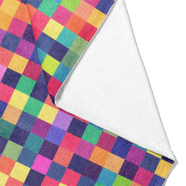 Pixel Mosaic Multicolor Vibrant Mockup Fleece Fold
