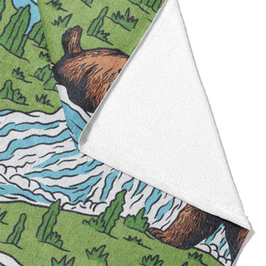 Bears Catching Salmon Mockup Fleece Fold