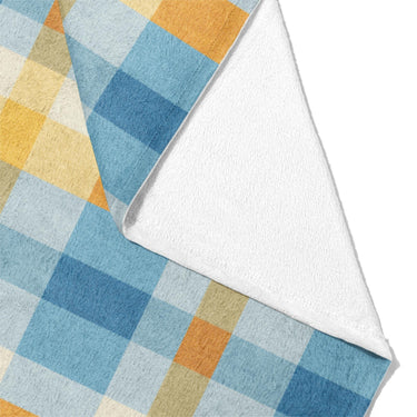Monroe Plaid Blue & Yellow Mockup Fleece Fold
