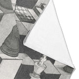 Harmon Surreal Chess Black & White Mockup Fleece Fold