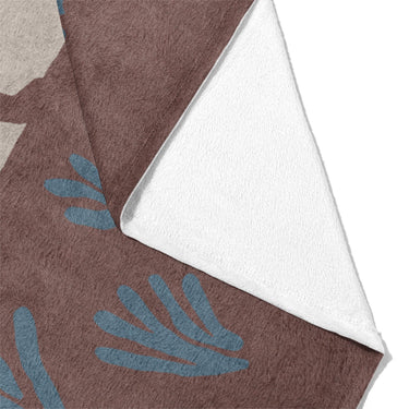 Desert Coyote Dark Red Clay & Dusty Blue Mockup Fleece Fold