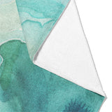 Zephyr Watercolor Blue & Green Mockup Fleece Fold