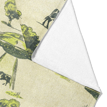 UFO Cow Abduction Toile Mockup Fleece Fold