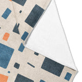 Geometric Confetti Blue & Orange Mockup Fleece Fold