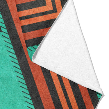 Pancho Turquoise & Vermillion Mockup Fleece Fold