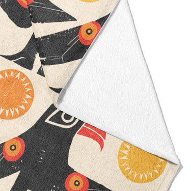 Tribal Birds Ivory Mockup Fleece Fold