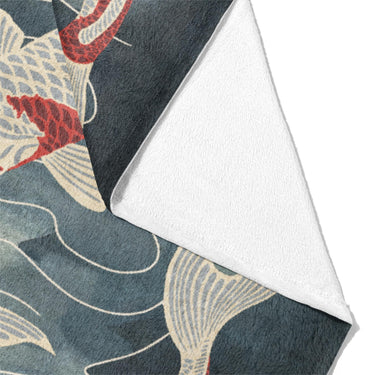 Koi Pond Blue Mockup Fleece Fold