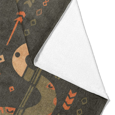 Ophidian Snakes Green & Orange Mockup Fleece Fold