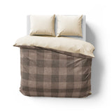 Buffalo Plaid Dark Cedar Brown Mockup Overhead Natural