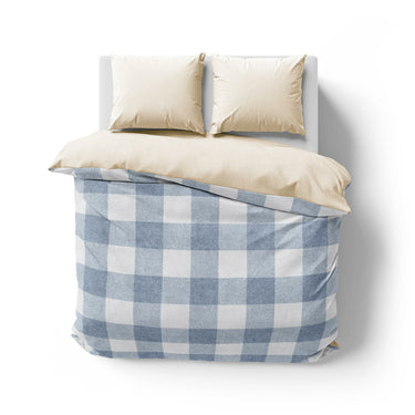 Buffalo Plaid Steel Blue Mockup Overhead Natural