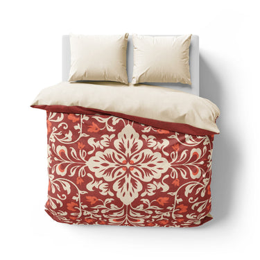 Annette Red & Ivory Mockup Overhead Natural