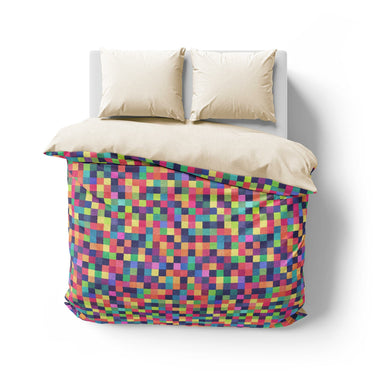 Pixel Mosaic Multicolor Vibrant Mockup Overhead Natural