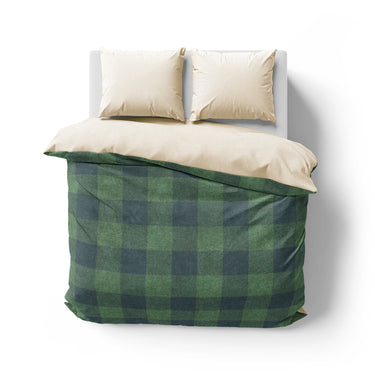 Buffalo Plaid Green Navy Mockup Overhead Natural