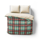 Ferguson Plaid Teal Red Mockup Overhead Natural