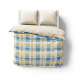 Monroe Plaid Blue & Yellow Mockup Overhead Natural