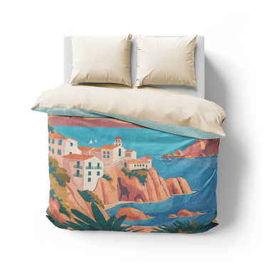 Mediterranean Cliffside Village Mockup Overhead Natural