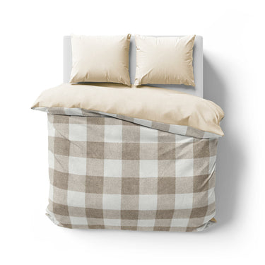 Buffalo Plaid Light Cedar Brown Mockup Overhead Natural