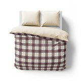 Wallace Plaid Maroon & Gold Mockup Overhead Natural