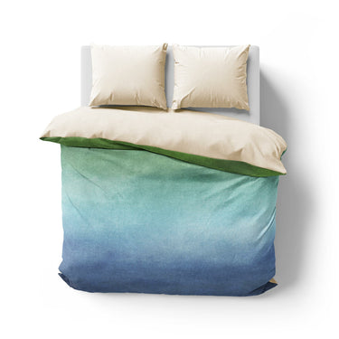 Micah Watercolor Blue & Green Mockup Overhead Natural