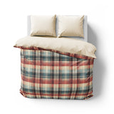 Monaghan Plaid Blue & Red Mockup Overhead Natural