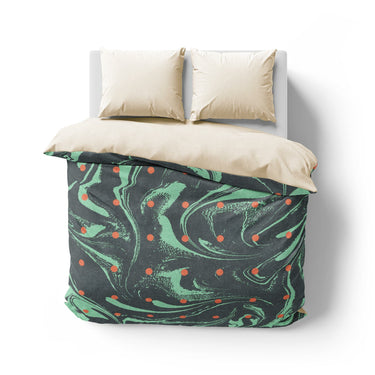 Acid Burn Teal & Orange Mockup Overhead Natural