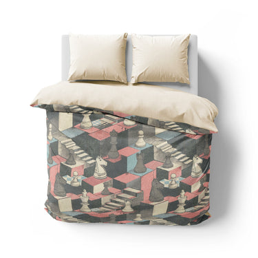 Harmon Surreal Check Blue & Pink Mockup Overhead Natural