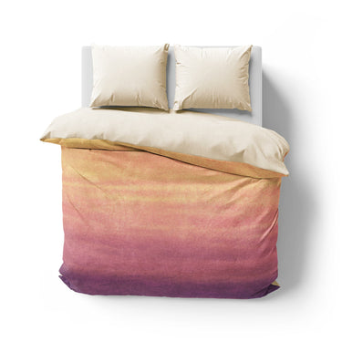 Imogen Watercolor Orange & Purple Ombre Mockup Overhead Natural