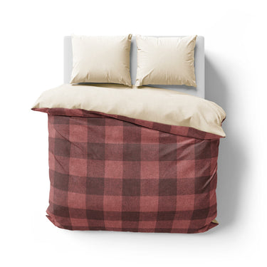 Buffalo Plaid Deep Red Mockup Overhead Natural