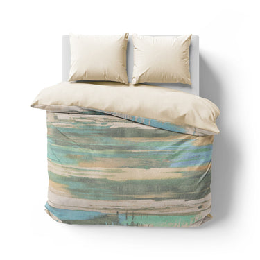 Jörgan Teal & Taupe Mockup Overhead Natural