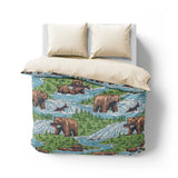 Bears Catching Salmon Mockup Overhead Natural