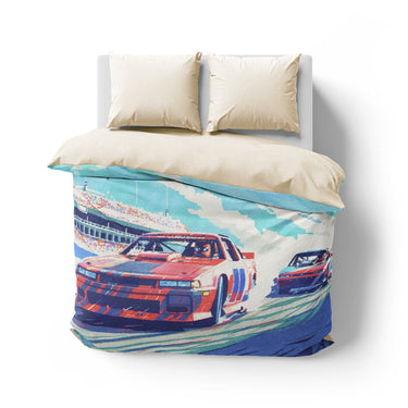 8 Bit Stock Cars Mockup Overhead Natural