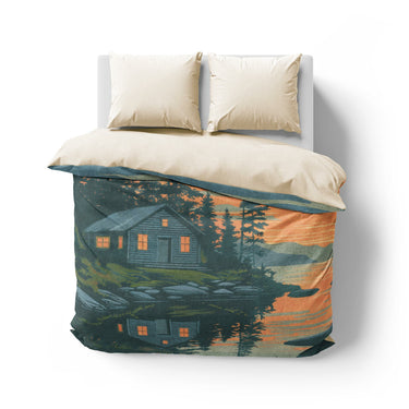 Adirondack Lakeside Cabin Mockup Overhead Natural