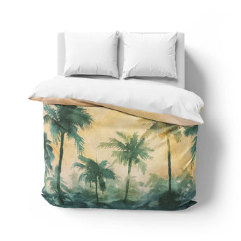 Sunset Palms Green & Orange Mockup Overhead