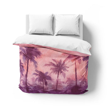 Sunset Palms Pink & Purple Mockup Overhead