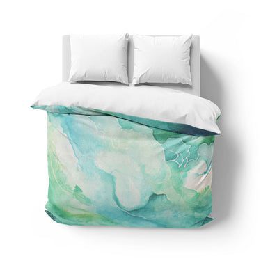 Zephyr Watercolor Blue & Green Mockup Overhead