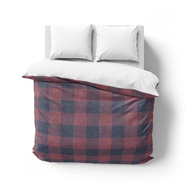 Buffalo Plaid Maroon & Navy Mockup Overhead