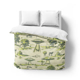 UFO Cow Abduction Toile Mockup Overhead