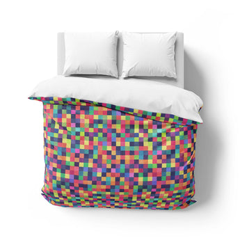 Pixel Mosaic Multicolor Vibrant Mockup Overhead