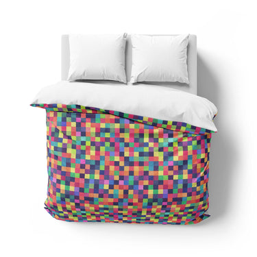 Pixel Mosaic Multicolor Vibrant Mockup Overhead