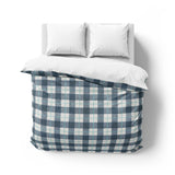 Wallace Plaid Blue & Teal Mockup Overhead
