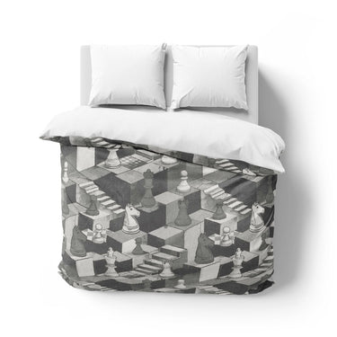 Harmon Surreal Chess Black & White Mockup Overhead