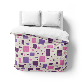 Geometric Confetti Purple & Pink Mockup Overhead