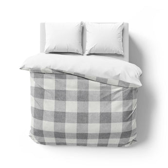 Buffalo Plaid Light Grey Mockup Overhead