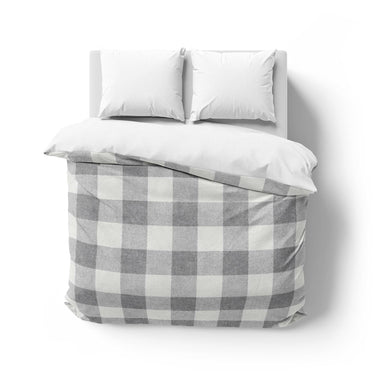 Buffalo Plaid Light Grey Mockup Overhead