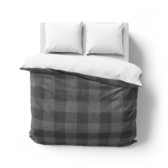 Buffalo Plaid Charcoal Black Mockup Overhead