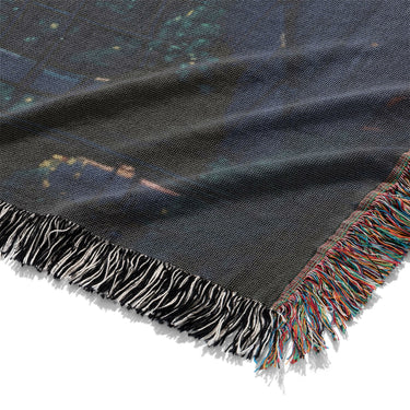 8 Bit Uptown Twilight Skyline Mockup Woven Detail