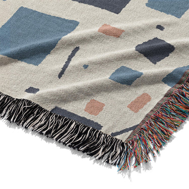 Geometric Confetti Blue & Orange Mockup Woven Detail