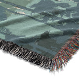 Sunset Palms Green & Orange Mockup Woven Detail