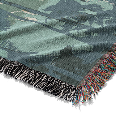 Sunset Palms Green & Orange Mockup Woven Detail