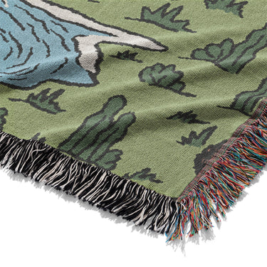 Bears Catching Salmon Mockup Woven Detail